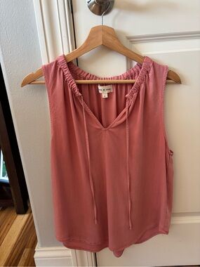 cloth & stone Dusty Rose Tie-Neck Sleeveless Top
